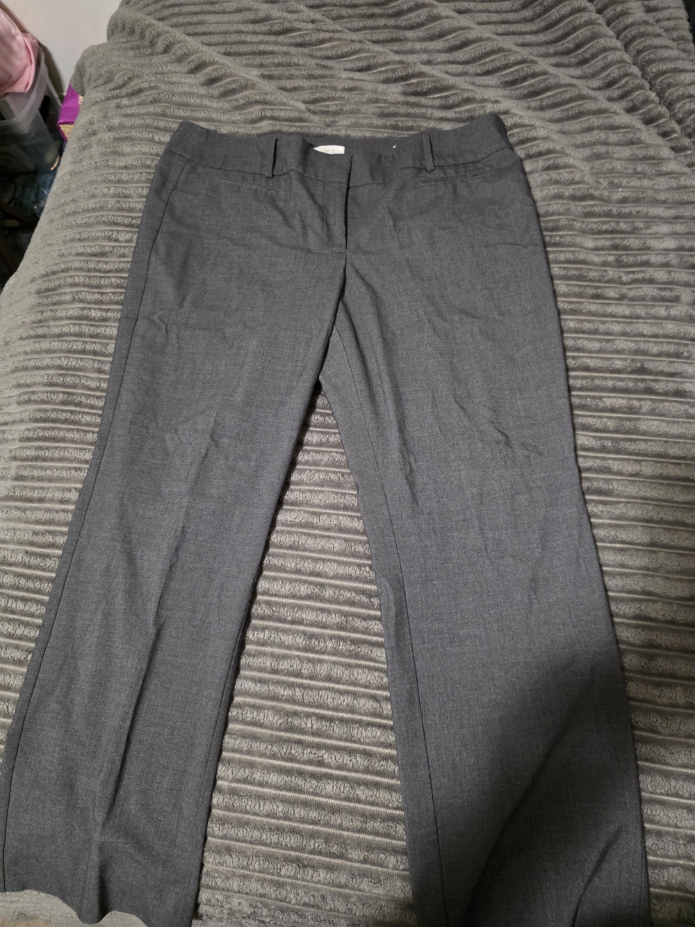 LOFT Gray Straight Leg Dress Trousers